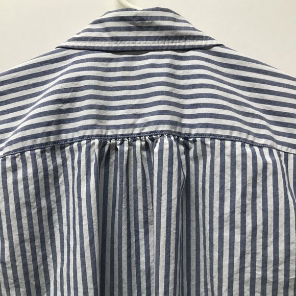 Lands' End Blue & White Striped Ombré Button Down Shirt - Picture 12 of 15